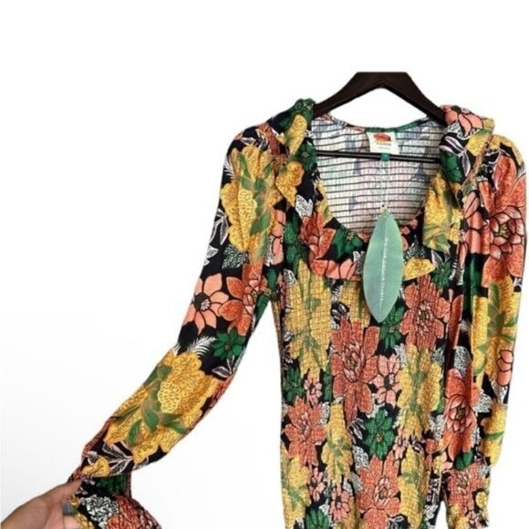 Farm Rio Black  Garden Lenzing Ecovero Viscose Mini Size Small Dress NWT - Picture 5 of 9
